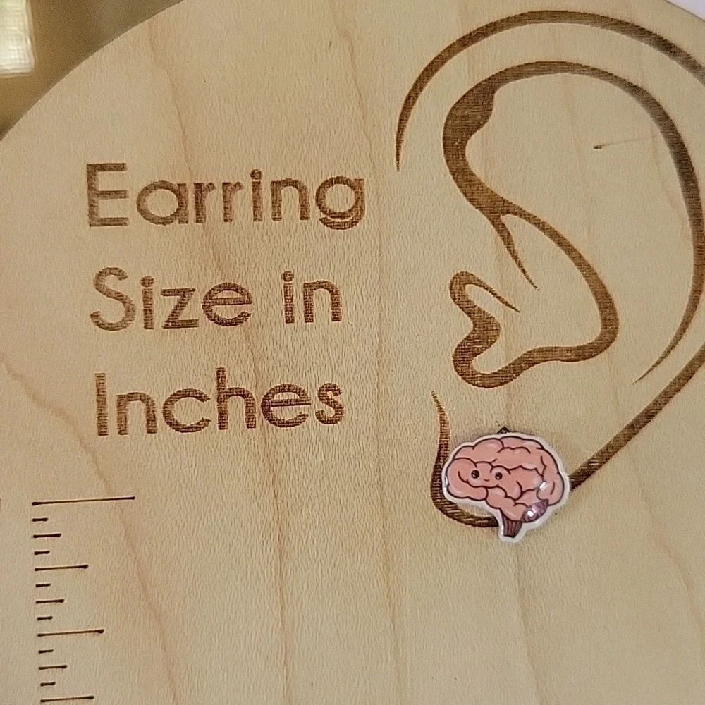 Kawaii Brain Stud Earrings, unisex